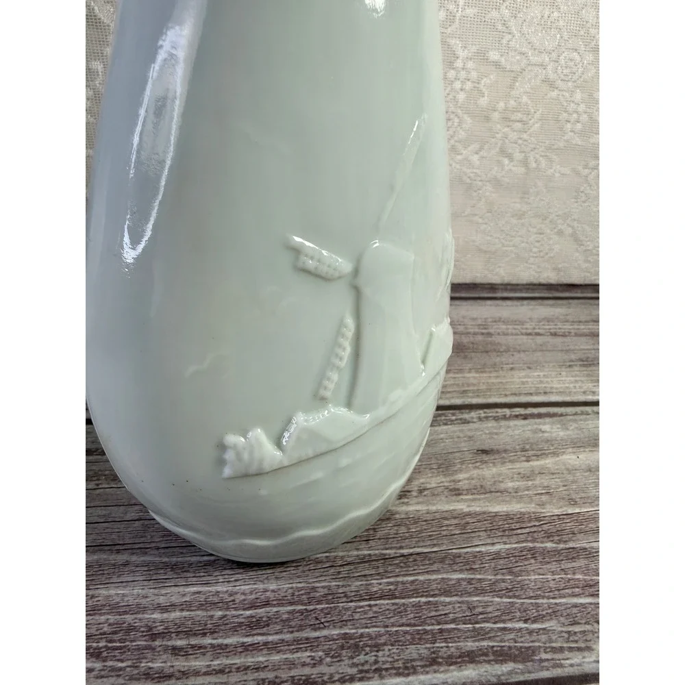 Vintage Jim Beam liquor Delft Nautical Decanter Sailing Ship Windmill 13.5 Inch